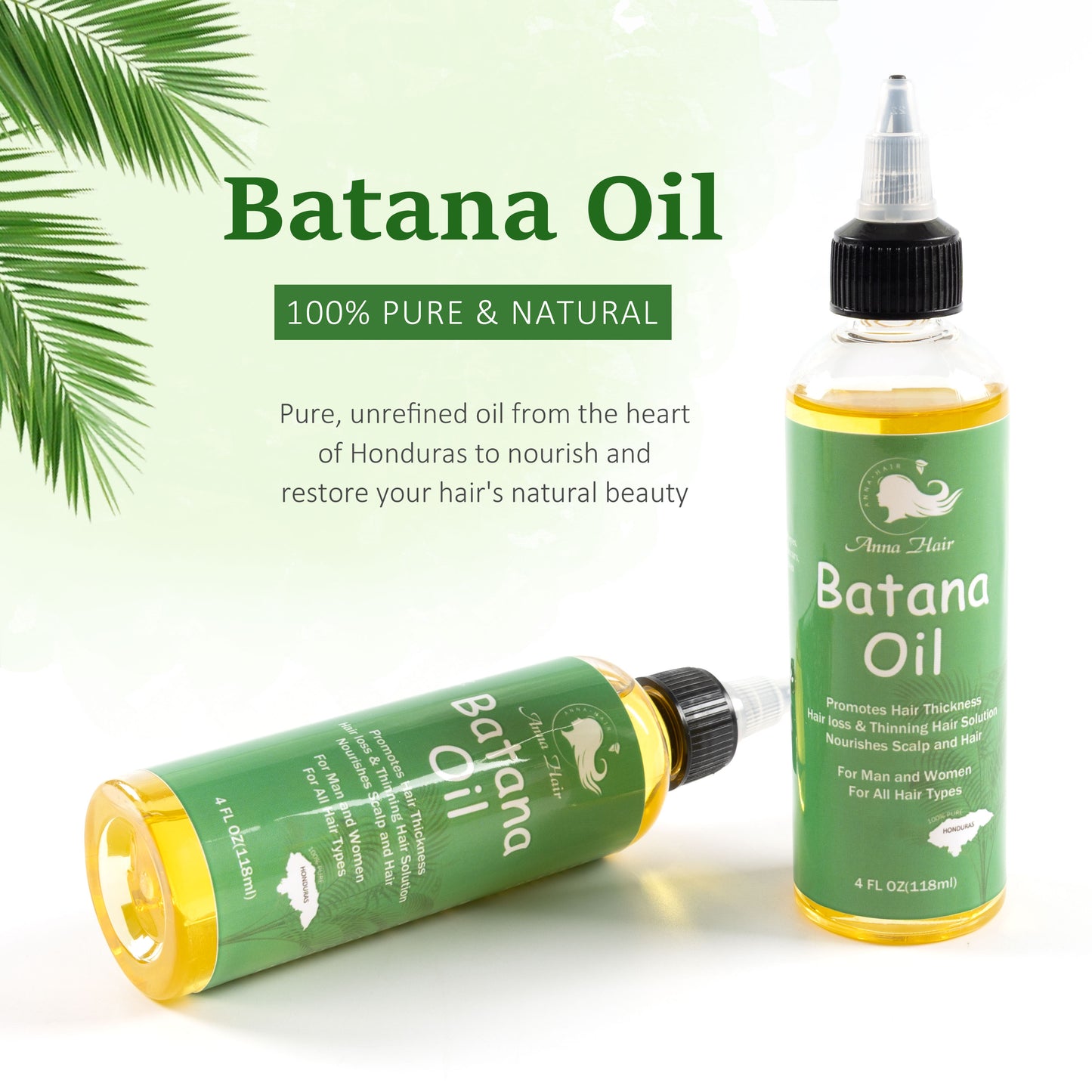 118 ml 100% Pure Natural Raw Batana Oil Anti-Hair Loss Nourishing Moisturizing Hair Growth Stabilization