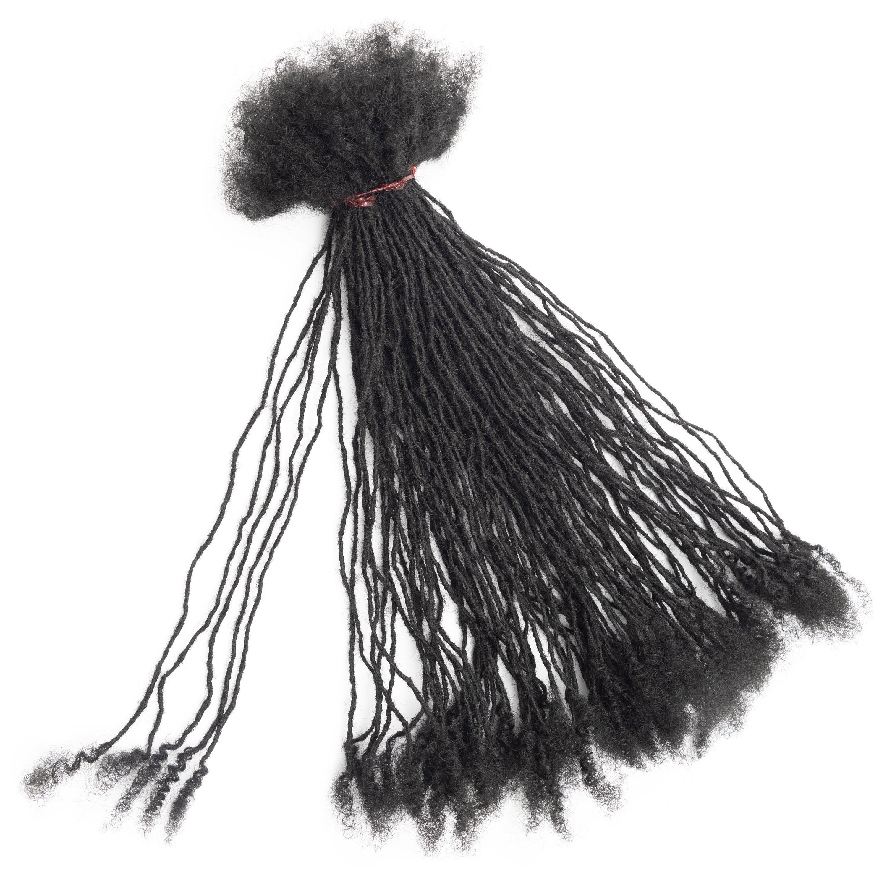 Human Hair Afro Kinky 0.1cm Can Be Bleached Dreadlocks Extension 4-24 Inch Handmade Crochet Micro Inter Locs with Curly End